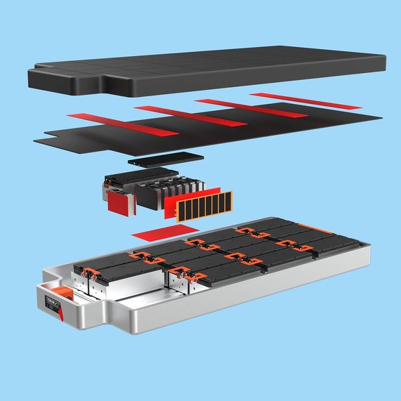 Tesa Attachment tape on EV battery. 